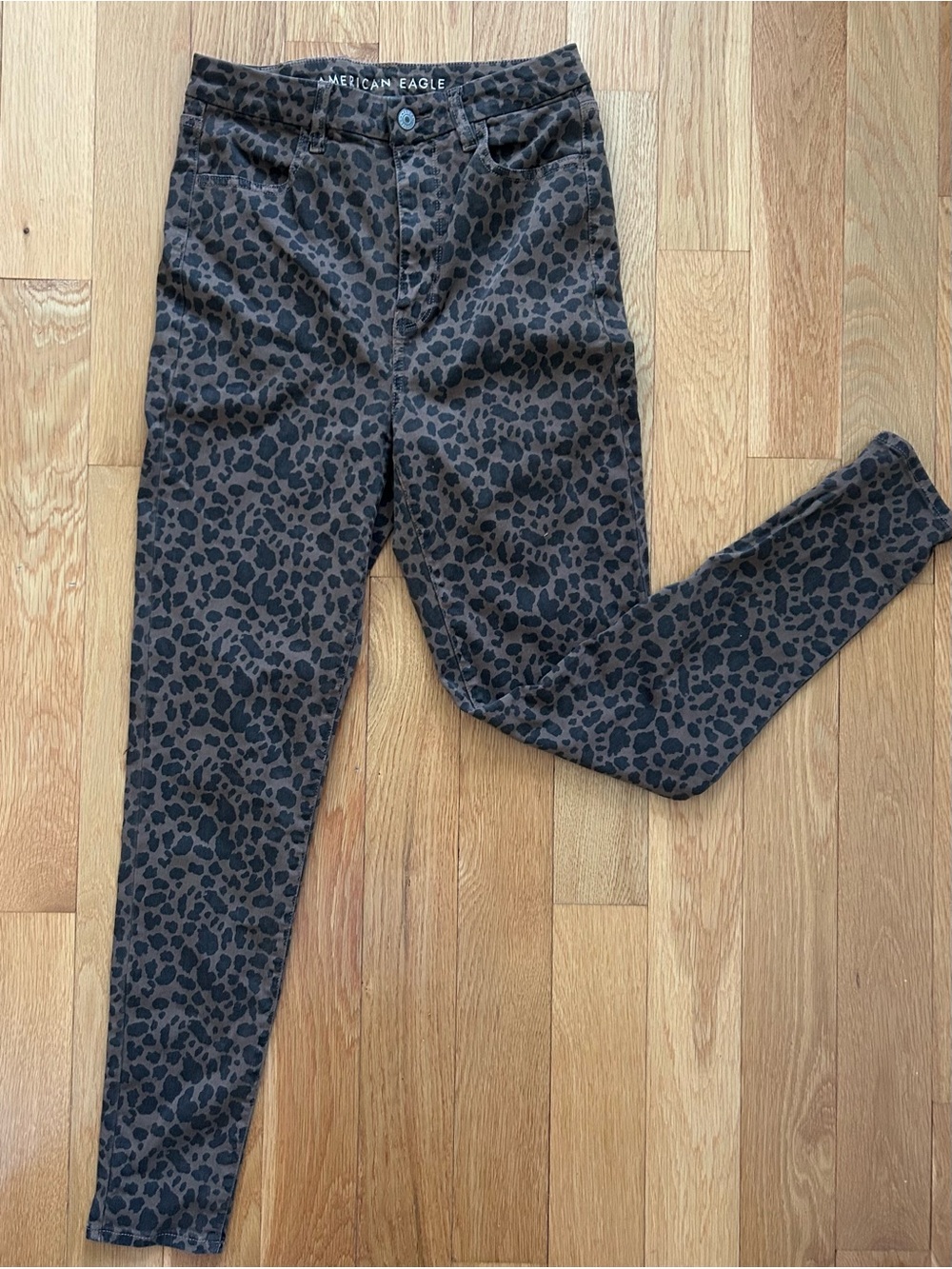 American Eagle Outfitters Brown Leopard Print Skinny Jeans